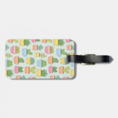 Cute Cacti Succulents Planten Pattern Personalized Bagagelabel (Achterkant horizontaal)