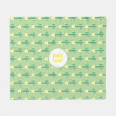 Cute Cacti Yellow Potted Cactus | Monogram Fleece Deken (Voorkant (Horizontaal))