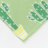 Cute Cacti Yellow Potted Cactus | Monogram Fleece Deken (Hoek)