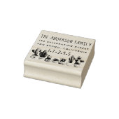 Cute Cactus | Aangepast familienaam en retouradres Rubberstempel (Stempel)
