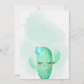 Cute Cactus Birthday Invitation Kaart (Achterkant)