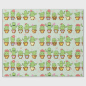 Cute Cactus Cadeaupapier (Vlak)