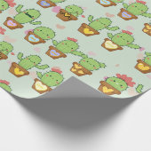 Cute Cactus Cadeaupapier (Hoek)