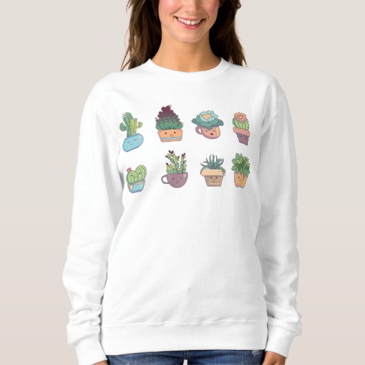 Cute Cactus Collector Kawaii Succulent Lover Trui (Voorkant)