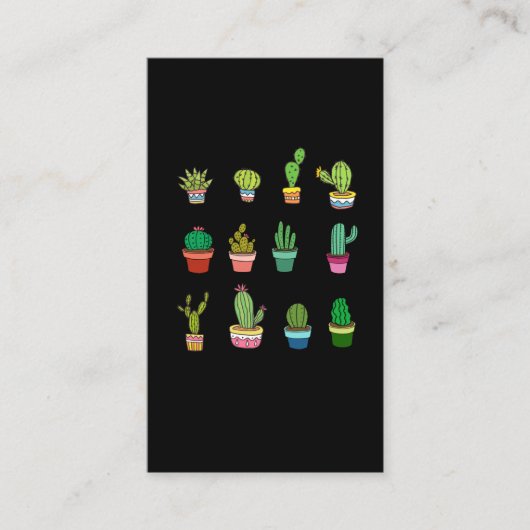 Cute Cactus Collector Kawaii Succulent Lover Visitekaartje (Voorkant)