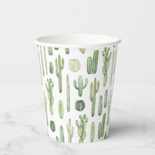 Cute Cactus Cups Papieren Bekers (Achterkant)