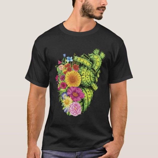 Cute Cactus Desert Flower Heart Cacti Succulents P T-shirt (Voorkant)