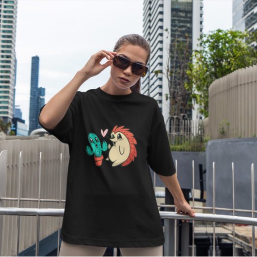 Cute cactus en egel t-shirt