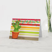 Cute Cactus en Festive Lights Feliz Navidad Feestdagen Kaart (Achterkant)