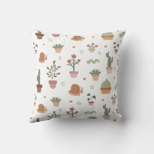 Cute cactus en succulents kussen (Achterkant)