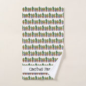 Cute Cactus Family in Waterverf Bad Handdoek (Handdoek)