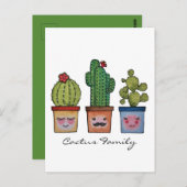 Cute Cactus Family in Waterverf Briefkaart (Voorkant / Achterkant)