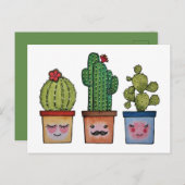 Cute Cactus Family in Waterverf Briefkaart (Voorkant / Achterkant)