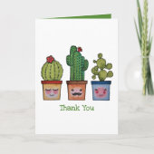 Cute Cactus Family in Waterverf Kaart (Voorkant)