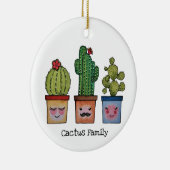 Cute Cactus Family in Waterverf Keramisch Ornament (Rechts)