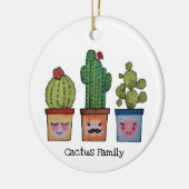 Cute Cactus Family in Waterverf Keramisch Ornament (Links)