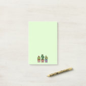 Cute Cactus Family in Waterverf Post-it® Notes (Op bureau)