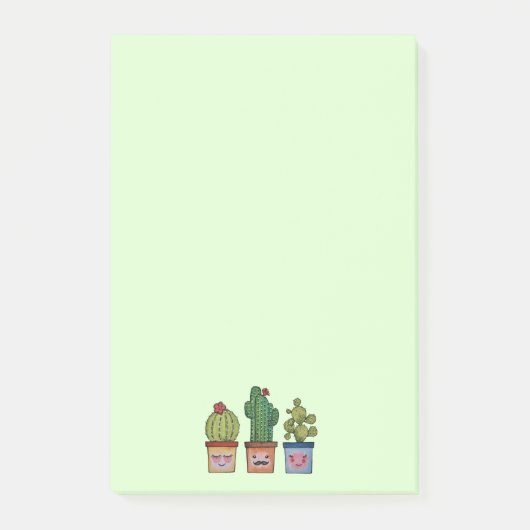 Cute Cactus Family in Waterverf Post-it® Notes (Voorkant)