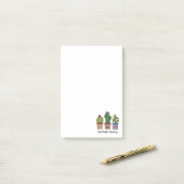 Cute Cactus Family in Waterverf Post-it® Notes (Op bureau)