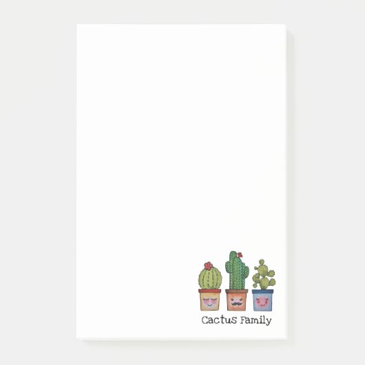 Cute Cactus Family in Waterverf Post-it® Notes (Voorkant)