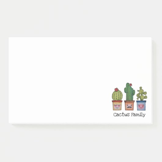 Cute Cactus Family in Waterverf Post-it® Notes (Voorkant)