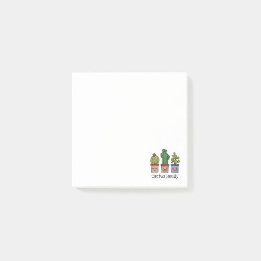 Cute Cactus Family in Waterverf Post-it® Notes (Voorkant)