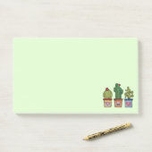 Cute Cactus Family in Waterverf Post-it® Notes (Op bureau)