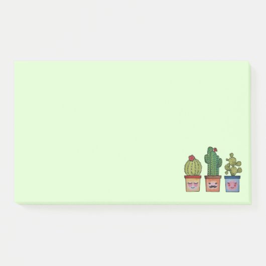 Cute Cactus Family in Waterverf Post-it® Notes (Voorkant)