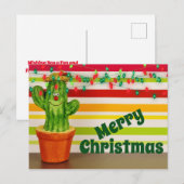 Cute Cactus Festive SouthWestern Merry kerst Feestdagenkaart (Voorkant / Achterkant)