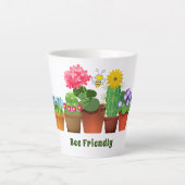 Cute Cactus Flower Garden Latte Mok (Voorkant)