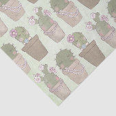 Cute Cactus Girls die het juwelenpatroon dragen Tissuepapier (Detail)