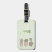 Cute Cactus Girls die juwelen dragen Bagagelabel (Voorkant verticaal)