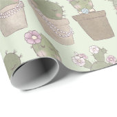 Cute Cactus Girls die juwelen dragen Cadeaupapier (Rol Hoek)