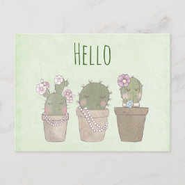Cute Cactus Girls die juwelen dragen - Hallo Briefkaart