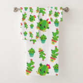 Cute Cactus, Green Cactus, Cactus Pattern Bad Handdoek (Insitu)