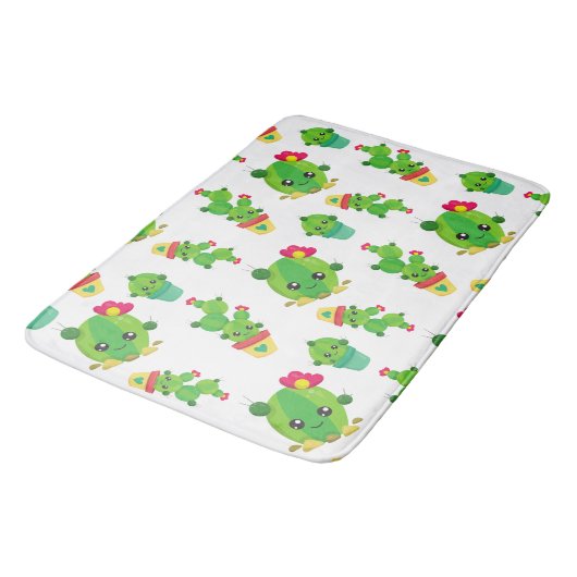 Cute Cactus, Green Cactus, Cactus Pattern Badmat (Gekanteld)