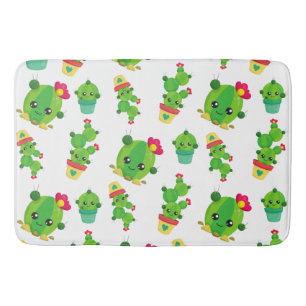 Cute Cactus, Green Cactus, Cactus Pattern Badmat