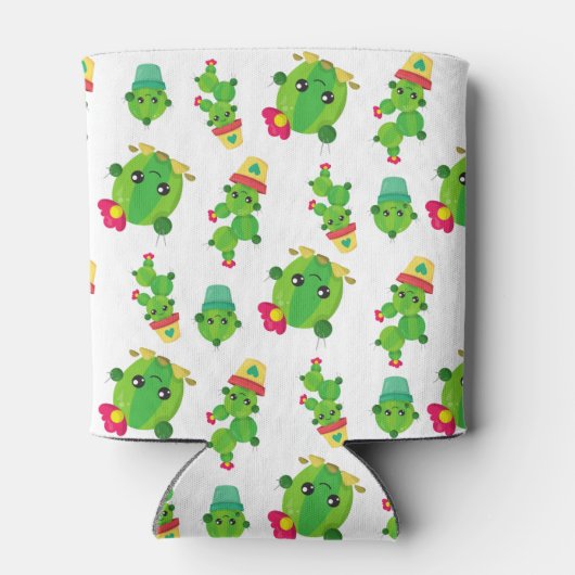 Cute Cactus, Green Cactus, Cactus Pattern Blikjeskoeler (Achterkant)