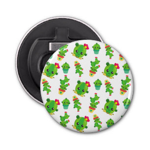 Cute Cactus, Green Cactus, Cactus Pattern Button Flesopener