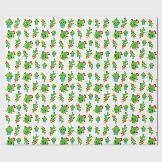 Cute Cactus, Green Cactus, Cactus Pattern Cadeaupapier (Vlak)