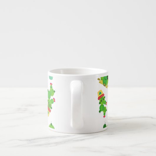 Cute Cactus, Green Cactus, Cactus Pattern Espresso Kop (Achterkant)