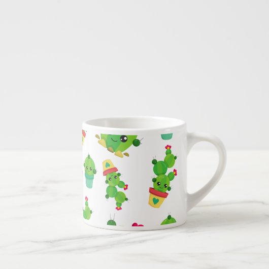 Cute Cactus, Green Cactus, Cactus Pattern Espresso Kop (Rechts)