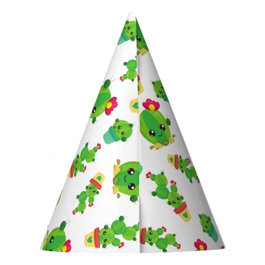 Cute Cactus, Green Cactus, Cactus Pattern Feesthoedjes (Achterkant)