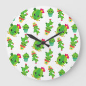 Cute Cactus, Green Cactus, Cactus Pattern Grote Klok (Voorkant)