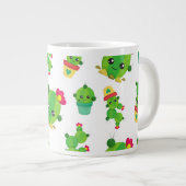 Cute Cactus, Green Cactus, Cactus Pattern Grote Koffiekop (Voorkant rechts)