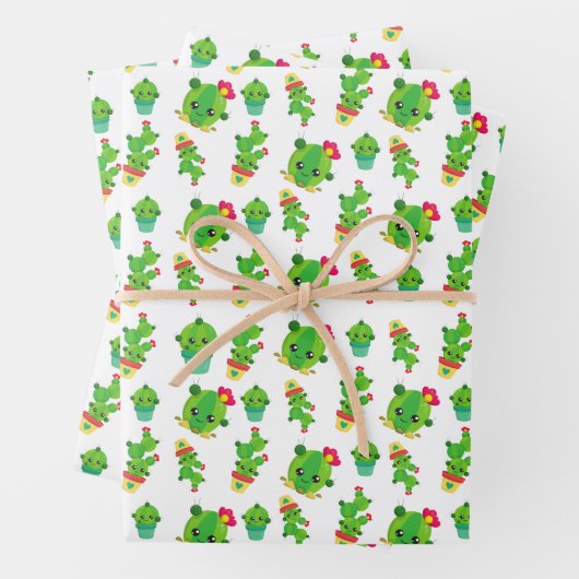 Cute Cactus, Green Cactus, Cactus Pattern Inpakpapier Vel (In situ)