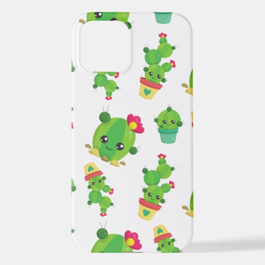 Cute Cactus, Green Cactus, Cactus Pattern iPhone Hoesje (Achterkant)