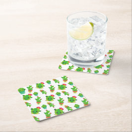 Cute Cactus, Green Cactus, Cactus Pattern Kartonnen Onderzetters