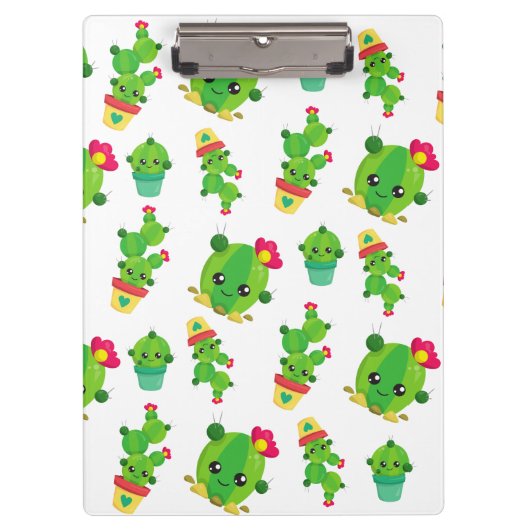 Cute Cactus, Green Cactus, Cactus Pattern Klembord (Voorkant)