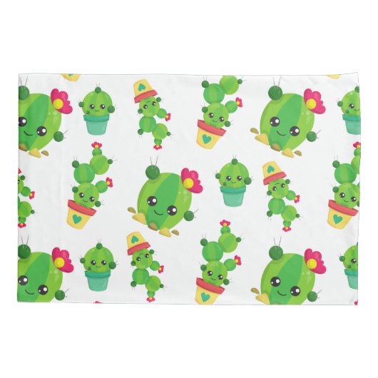 Cute Cactus, Green Cactus, Cactus Pattern Kussensloop (Achterkant)